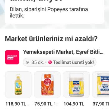 Yemeksepeti Popeyes Sipariş Gecikmesi