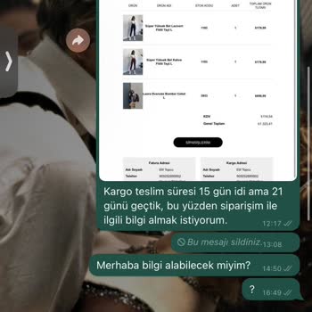 Oyku Wear Teslim Edilmeyen Sipariş - İletişim Sorununuz