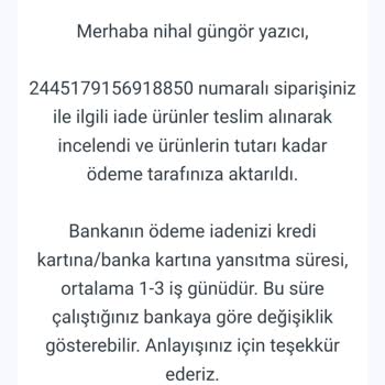 Madame Coco Sipariş İptali Hk