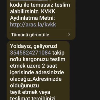 Aras Kargo Evde Olduğum Halde Şubeden Teslim Almayı Tercih Ettiğimi