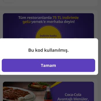 Turkcell Getir Uygulamasında Hediye Kodum Buhar Oldu