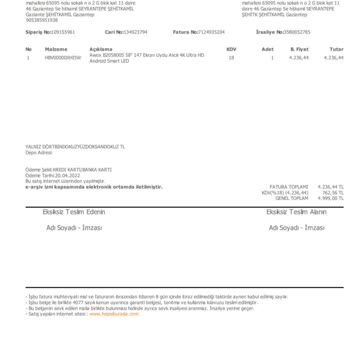 Hepsiburada Dan Alınan Awox B205800S 58 İnç TV Gar Kapsamında Değişim