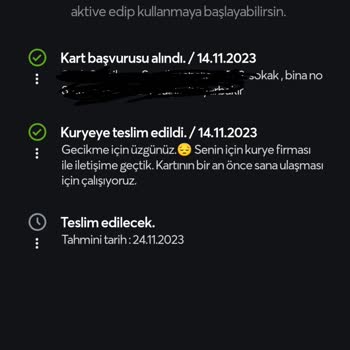 Papara Kartım 2 Haftadır Kargoda