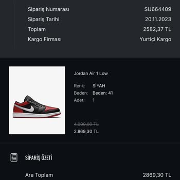 Sneaks Up 1 Hafta Sonra Sipariş İptali