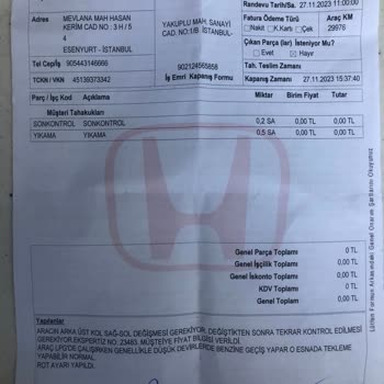 Honda Plaza Marmara Honda Servis Hüsranı: Güvensiz Yolculuk