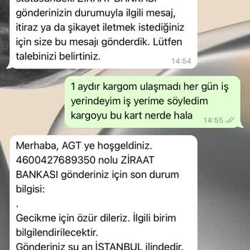 AGT Kurye (aynigunteslim.com) 1 Aydır Kargom Gelmedi