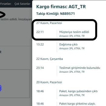 Teslim Edilmeyen Ürünün Teslim Edildi Gösterilmesi (Amazon Türkiye)