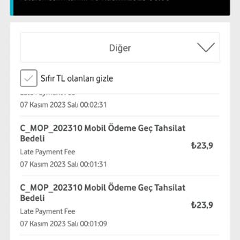 Vodafone Hak Mahrumiyet/bilgi Dışı İşlem