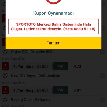 Nesine 51.18 Ve 51.22 Hata Kodu