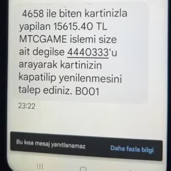 MTCGAME Kredi Kartımdan İzinsiz İşlem Şikayeti