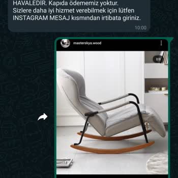 Masterskaya Wood (masterskya.wood) Instagram Üzerinden Bir Sayfa Tarafından Sallanan Sandalye Siparişi