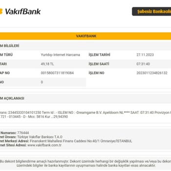 Dreamgame Ödeme İptali Yaparak Kodu Vermedi