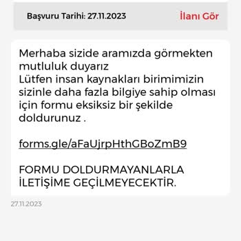 İşin Olsun Asılsız Başvuru Formu