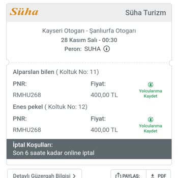 Süha Turizmin Vermiş Olduğu Kotu Hizmet