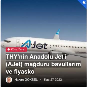 THY'nin Anadolu Jet'i (a Jet) Mağduru Bavullarım Ve Fiyasko