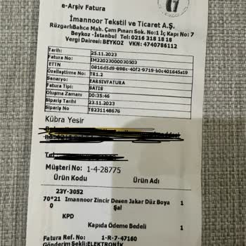 Imannoor Eksik Ürün Teslim Edildi!