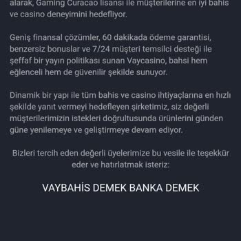 Vaycasino Para Çekme Ve Destek Sorunu!