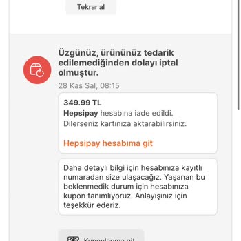 Hepsiburada Tedarik Edilemeyen Ürün Satıyor