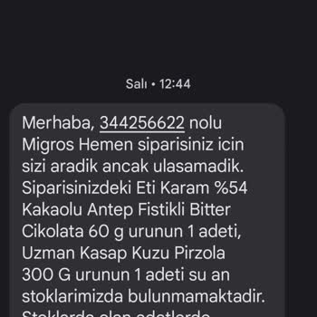 Migros Stokta Olmayan Ürünün Satışa Koyulması.