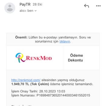 Renkmod Siparişim Teslim Edilmedi