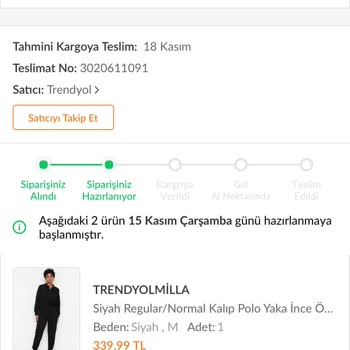Trendyol Siparişinin Gönderim Yapılmaması