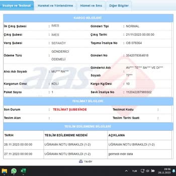 Aras Kargo Gönderiyi Kaybetti, Kargo Nerede Belli Değil