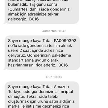 Amazon Ürünü İade Almaması