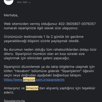Amazonun Kargo Gecikmesi
