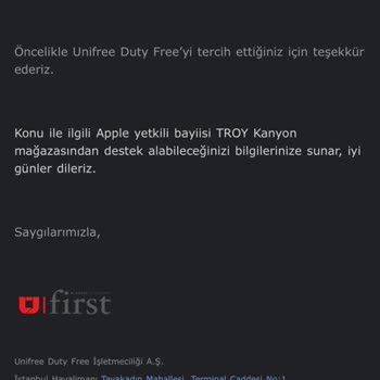 Unifree Duty Free Unifree TR Yanıltıcı Politika İle Spot, Garantisiz Ürün Satıyor!