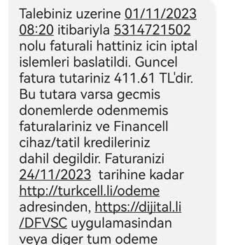 Turkcell Kapalı Hatta Fatura Kesme