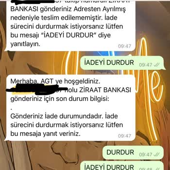 AGT Kurye (aynigunteslim.com) Kargo Şirketine Ulaşamıyorum Kendi Kafalarına Göre İş Yapıyorlar