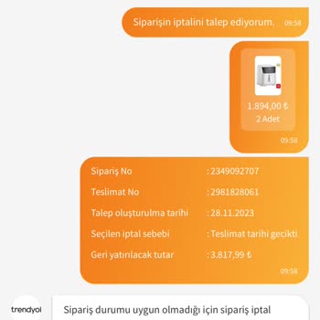 Yui Trendyol Sipariş Teslim Ve İade