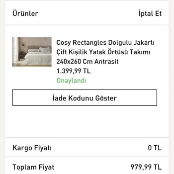 English Home Siparişimi İptal Etmiyor. Paramı Vermiyor.