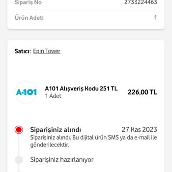 Vodafone Ürün Teslim Edilmedi