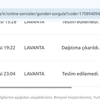 Silivri Yurtiçi Kargo Ve Teslimat Yapmaması