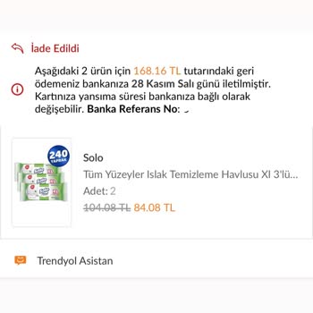 Trendyol Sipariş İptalinde Yardımcı Olmadılar