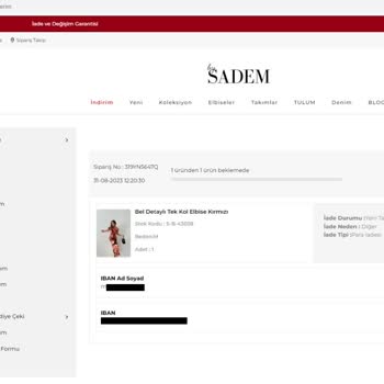 By Sadem Sadem Butik İade Ürünün Bedelini Göndermiyor!