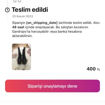 Gardrops Sattığım Ürün Ücretini Alamadım