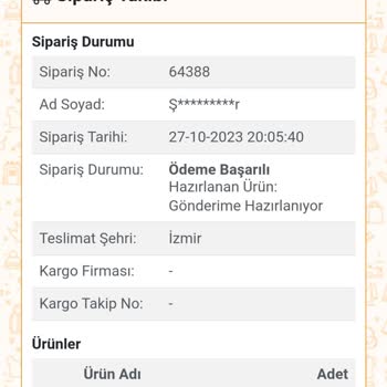 Nare Giyim 1 Aydır Gelmeyen Kargo