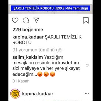 Kapina.kadaar (Instagram) Fatura Göndermedi