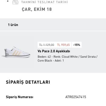 Https://www.adidas.com.tr Aldığım Ürün 45 Gün Oldu Hala Gönderilmedi