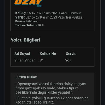 Enuygun.com Tekli Koltuk Ücreti Ödememe Rağmen 2+2 Otobüs İle Yolculuk Yapmak Zorunda Kalmak