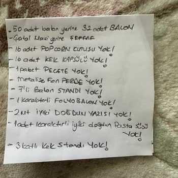 Parti Kırtasiye Eksik ve Farklı Parça, İletişim Ulaşılamıyor