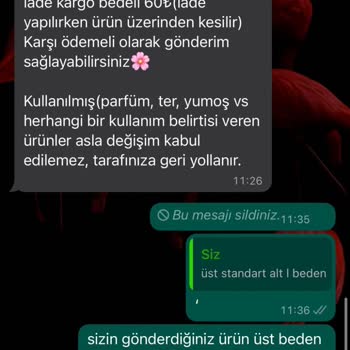 Abuello İsteğim Ürün Gelmediği Halde Değişim Ücreti İade Ücreti İsteniyor