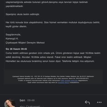 Çiçek Sepeti Teslim Etmediği Çiçeği Kabul Etmiyor