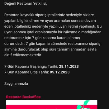 Yemeksepeti Yemek Sepet Kuryeleriyle Çalışmadığımız İçin Restoranımızı Kapattı
