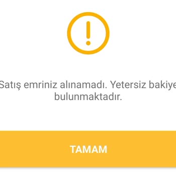VakıfBank Satış Emriniz Alınamadı Yetersiz Bakiye
