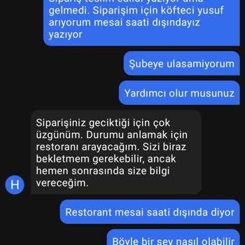 Getir Yemek Ve Köfteci Yusuf Sipariş Sorunu