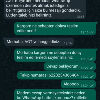 AGT Kurye (aynigunteslim.com) Teslim Edilmeyen Banka Kartı