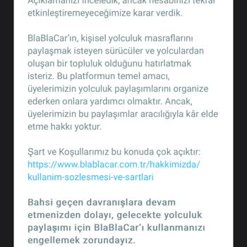 BlaBlaCar Fiyat Adaletsizliği Ve Hesabımın Bir Anda Kapatılması